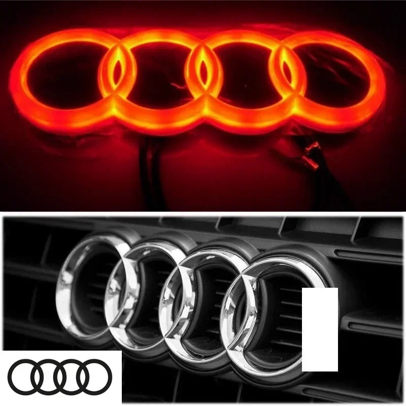 Car front grille 4D LED logo light front ring Sticker suitable for Audi A3 A4 A5 A6 A7 S3 S5 S6 S7 Q3 Q5 car supplies.