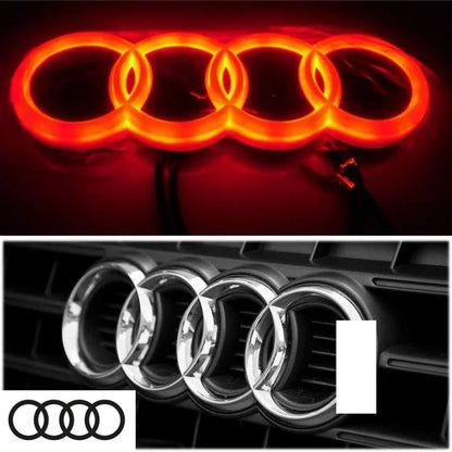 Car front grille 4D LED logo light front ring Sticker suitable for Audi A3 A4 A5 A6 A7 S3 S5 S6 S7 Q3 Q5 car supplies.