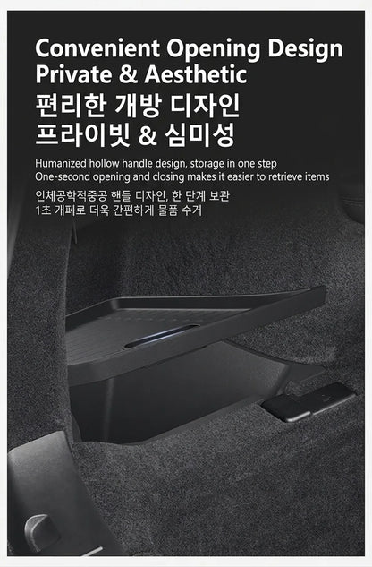 Trunk Side Storage Box Space Optimization Corrosion Resistant TPE Organizer Bins with Lids 1 Pair 2026 Tesla Model Y L LWB Trunk