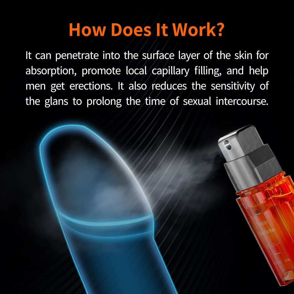 DRY WELL Male Sex Products Help Erections, Spray for Harder Erections, Sustain Erections Delay Ejaculation, Enhanced Endurance