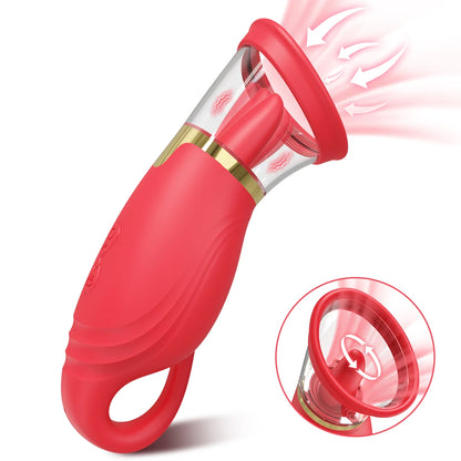 Tongue Licking Vacuum Sucking Vibrator for Women Clit Sucker Nipples Breast Massager Removable Cup Female Masturbation Sex Toy