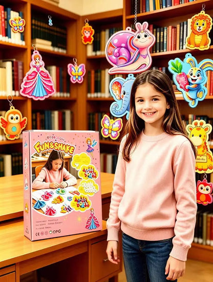Children DIY Princess Shaker Charm Animal Ocean World Keychain Pendant Educational Toy Set for Kids Creative Play