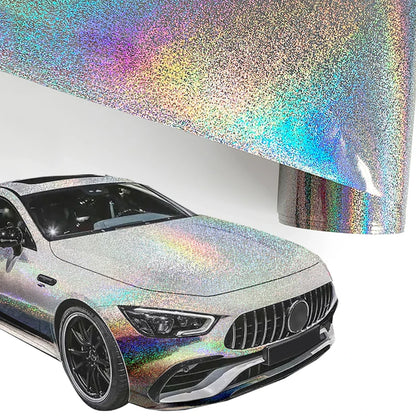 Car Stickers Laser Dot Silver Sticker Vinyl Wrap Diy Car Body Color Change Sticker Waterproof Scratch Resistant Car Accessories