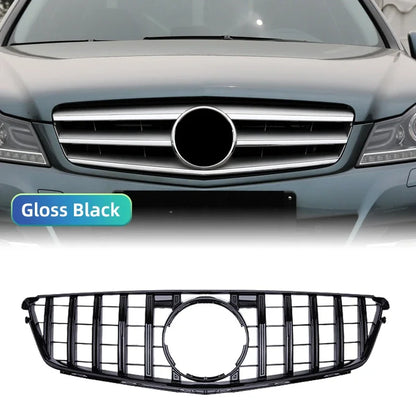 Front Bumper Grille For Mercedes Benz C W204 Sport Racing Grill AMG GT 2007 2008 2009 2010 2011 2012 2013 2014 Facelift