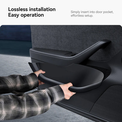 YZ For Tesla Model 3 Y Highland Juniper Car Door Side Storage Box Front Rear Side TPE Door Storage Organizer Tray Accessories