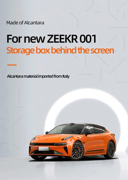 For Zeekr 001 2024 Storage Box Behind The Central Control Screen Navigation Screen Storage Alcantara suede Car Accessories