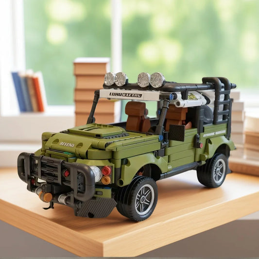 High-end green off-road vehicle assembly block building kit – the perfect gift for birthdays and special occasions.