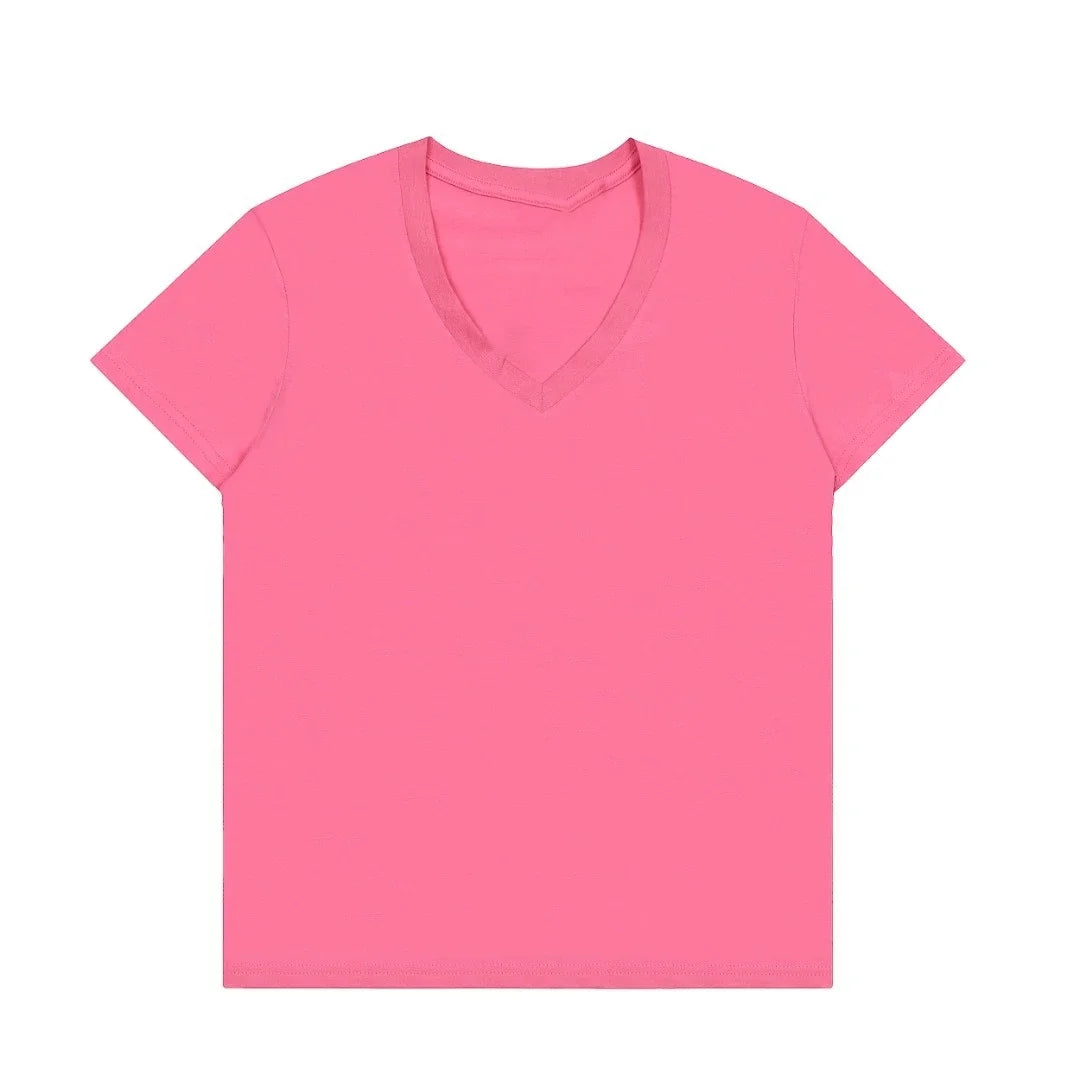 V-neck women's t-shirts and polos old money Women's clothing shirt Embroidery Classic Casual Basic Short Sleeve Polo women