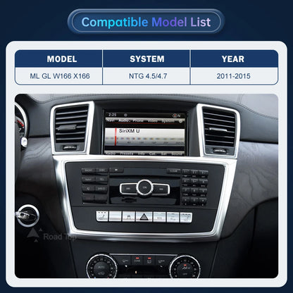 Road Top Wireless CarPlay Android Auto for Mercedes Benz ML GL W166 X166 2012-2015, with Mirror Link AirPlay Car Play Functions