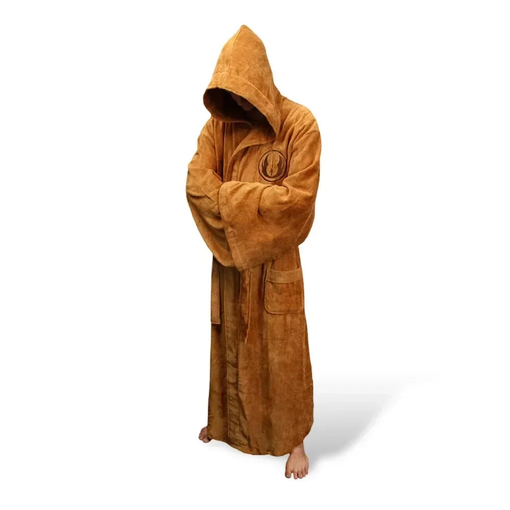 Movie Jedi Knight Cosplay Costume Pajamas Winter Lovers Bathrobe Kigurumi Flannel Adult Unisex Clothing Mens Bath Robes Homewear