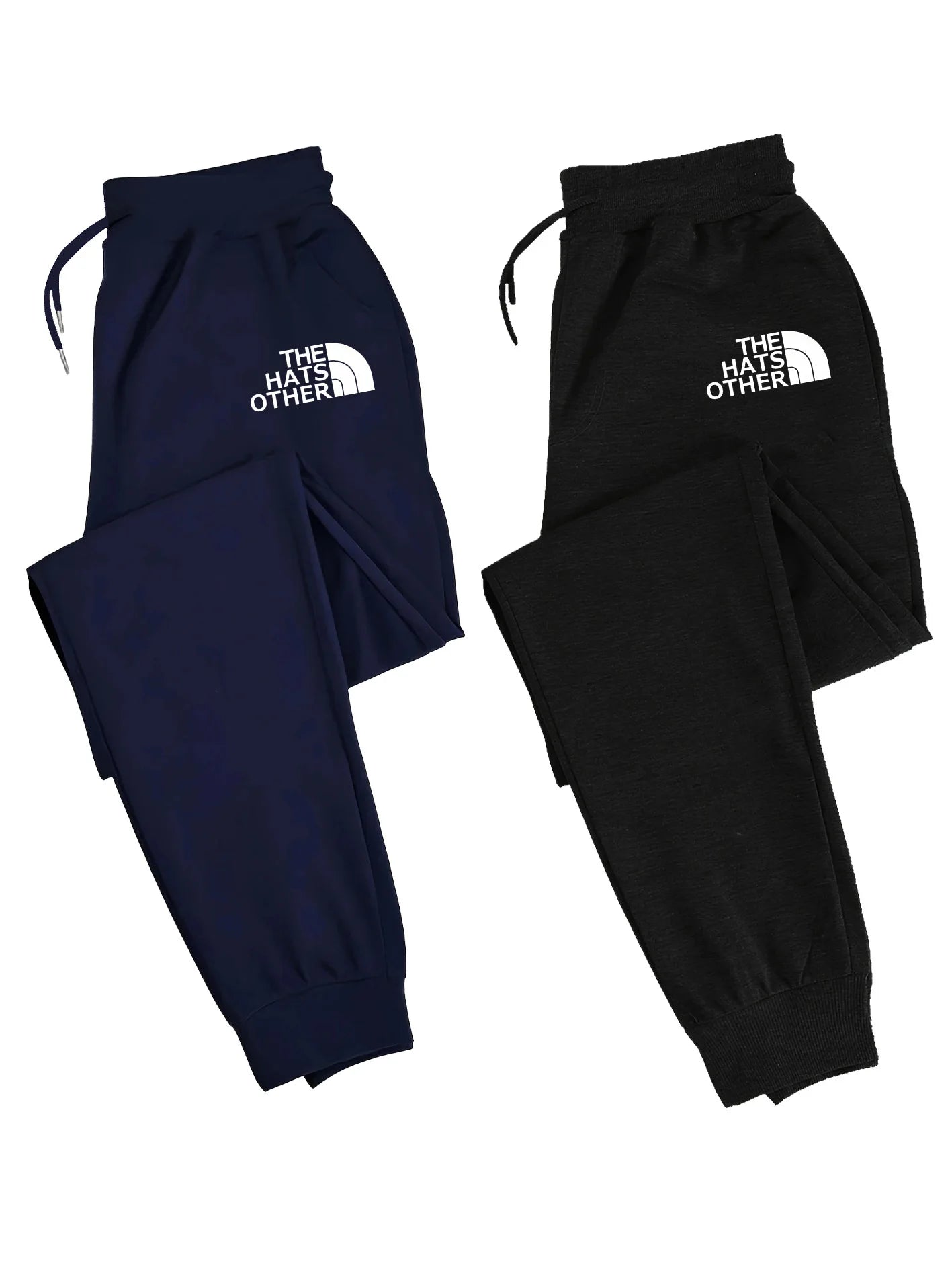 2-Pack Men's Polyester Joggers, Drawstring Waist, Wrinkle-Resistant, Breathable, Slim-Fit, Cuffed Hem, Smooth Drape, Ide