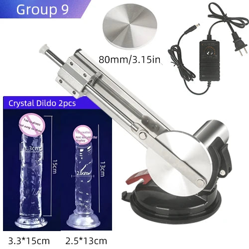 Reciprocating Sex Machine Dildo Stroke 65mm Mini Telescopic Sex Machine with Dildo Masturbation Sexual Kits with 80mm Plate