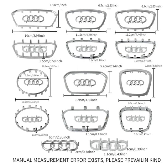 Audi Automobile Steering Wheel Logo Bright Frame Strip Electroplated Sticker Emblem For A3 A4 B8 8P B9 8V A5 A6 C7 A7 Q3 Q5 Q7