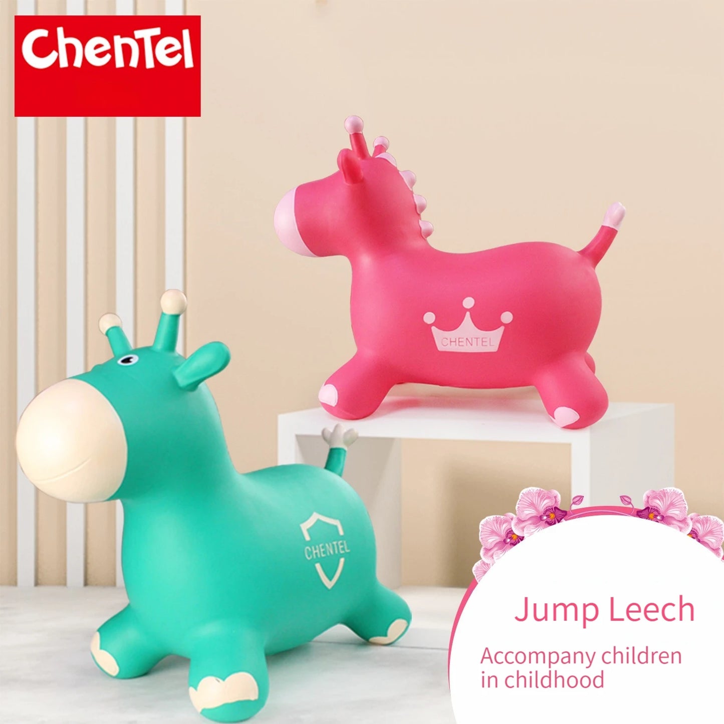 Animal Inflatable Bouncy Horse Hopper Soft Vaulting Horse Bouncer PVC Jumping Leech Ride on Baby Play Toys Balance Training
