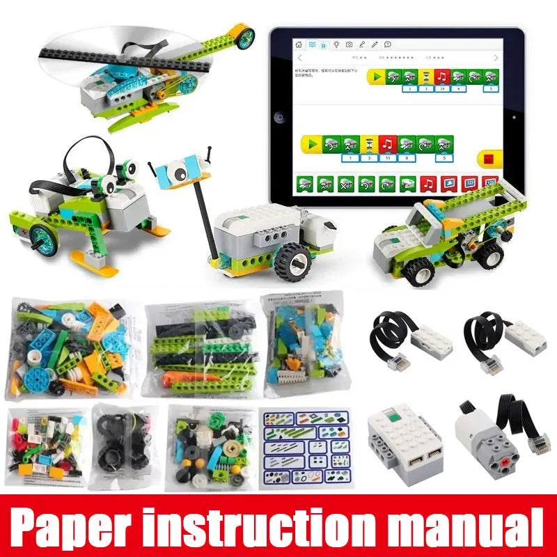 Core Programming Kit STEM Building Blocks Kit with Bluetooth for Kid Robotics Learning Toy Compatible with Major Brands