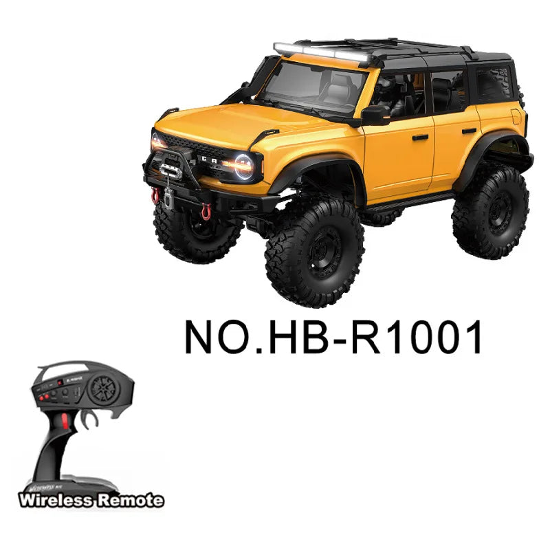 1/10 RC Car 4WD RTR HB R1001 Horse Full Scale with LED 2.4G Electric Remote Control Rock Buggy Off-road Vehicle Toys Boys Gifts