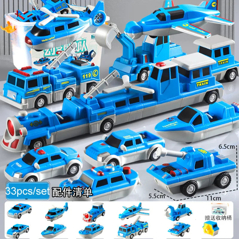 Magnetic Building Blocks Educational Toys For Children DIY Magic Train Truck Vehicle Plane Construction Engineering Excavator