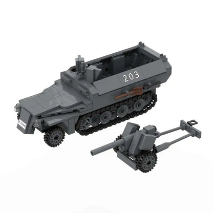 Half-track Armored Vehicle Building Blocks WW2 Germany Military Model Bricks Toy Camouflage Model