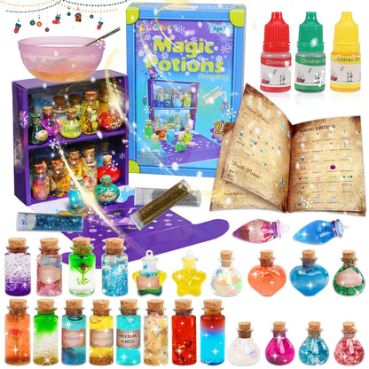 22/24 DIY Mixed Magic Fairy Potion Bottles Christmas Halloween Magical Color Changing Potions Art Craft Kit Birthday Gifts