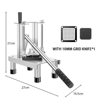 Manual Fries Machine Commercial Vegetable Fruit Meat Chopper Dicer Cutting Machine Stainless Steel Potato Cutter Vertical Dicer