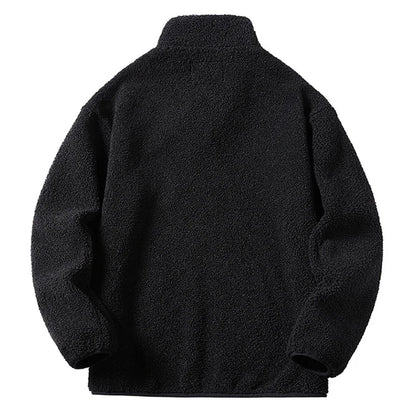 2024 Fashion Fleece Jackets Man Trendy Lamb Wool Coats Outdoor Sports Thick Warm Casual Streetwear Coats Windproof Jacket Male