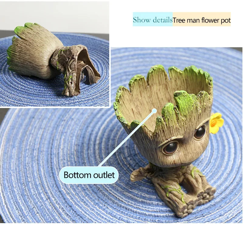Home Decoration Groot Planter Flower Pots For Indoor Flowers Pot Tree Man Ornaments Anime Figure Statue Art Crafts Kid Men Gifts