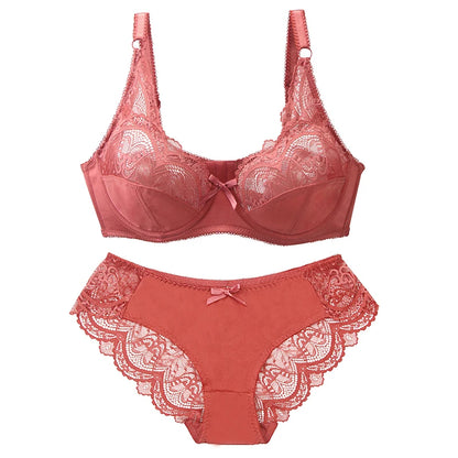 2024 New Sexy 34/75 36/80 38/85 40/90 42/95 44/100 BCDE Bras Set For Women Push Up Underwear Lace Bow Ladies Lingerie