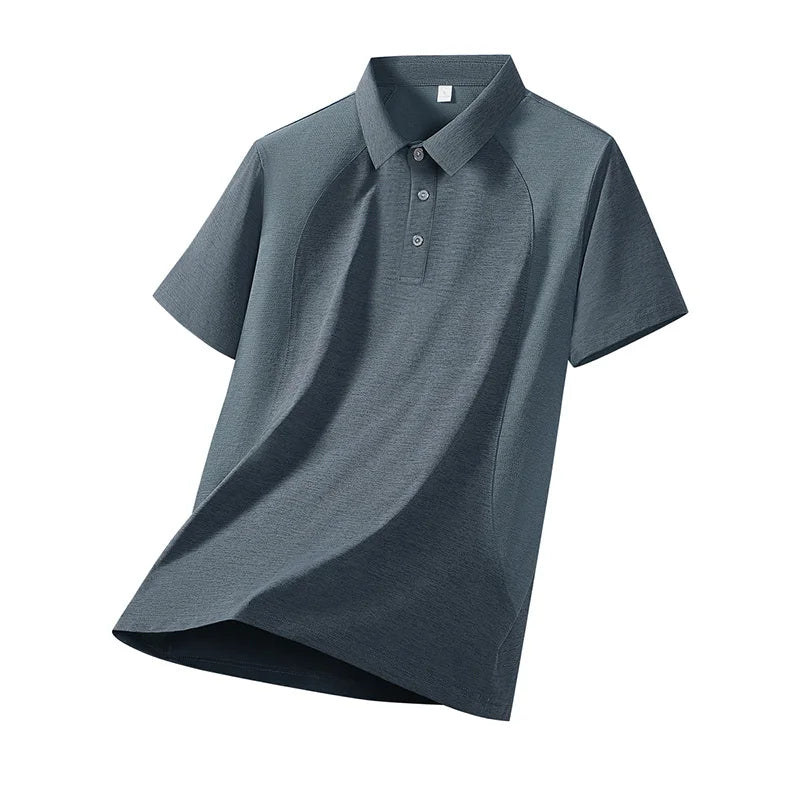 2026 Summer Golf Raglan Splice Polo Shirt Men Quick Dry Collared Sport Office Short Sleeve Tops Athletic Polo Tees for Man