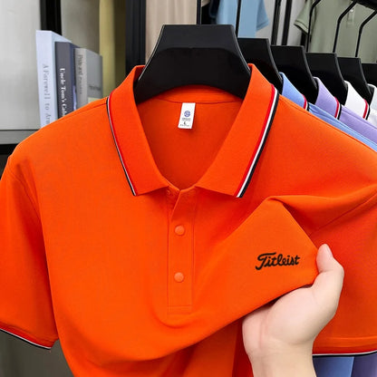 Luxury Men's Polo Shirt Summer Quick-dry Cooling Breathable Short Sleeve Versatile Business Golf Fashion Premium Embroider Tee