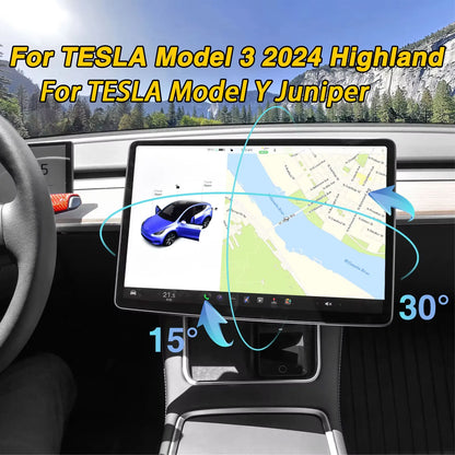 Screen Swivel Tilt Rotation Mount Kit for Tesla Model 3 Highland Y Juniper 2017-2026 Four Direction Screen Rotating Bracket