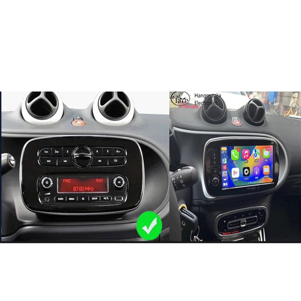 8inch Multimedia Navigation GPS Screen Android Auto Carplay Radio for Benz Smart 453 Fortwo 2014-2020 Car Autoradio
