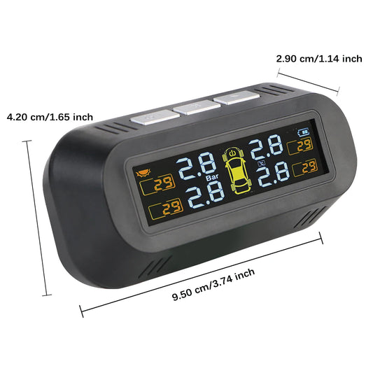Car Solar TPMS Tire Pressure Monitoring Universal Auto Accessories Security Alarm Systems Tyre Temperature Monitor 4 Exteral