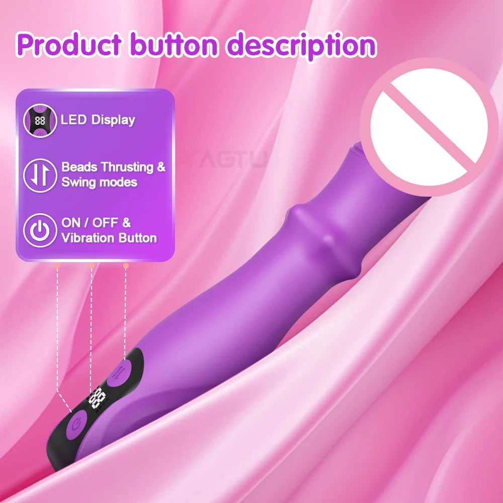 Thrusting Swing Dildo Vibrator Female Telescopic Vibrating Clitoris Stimulator G Spot Vibrator Sex Toy for Adult Goods for Women