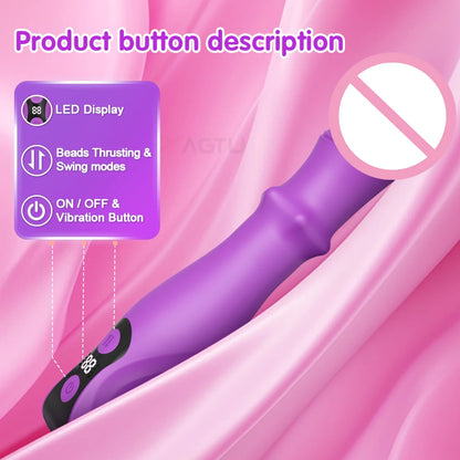 Thrusting Swing Dildo Vibrator Female Telescopic Vibrating Clitoris Stimulator G Spot Vibrator Sex Toy for Adult Goods for Women