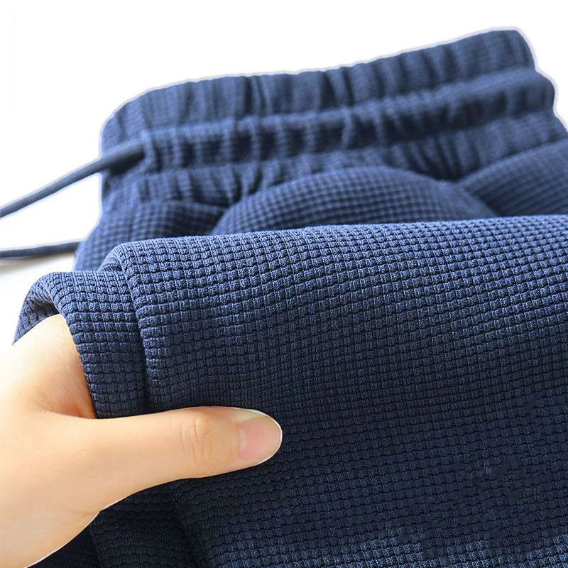 Men's Fleece Lined Sports Straight Leg Long Pants Autumn Winter Large Size Casual Comfortable Sweatpants Youth Trend Black