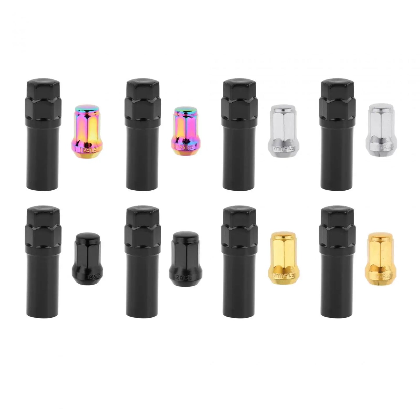 Wheel Lug Nuts Replacement Set M12 Cold Forged Carbon Steel Socket Key for Automotive Tire Maintenance