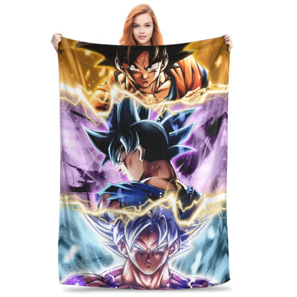Dragon Ball Blanket Anime Goku Pattern Soft Throw Blankets for Bed Bedroom Quilt Air Conditioning Personalised Warm Bedspread
