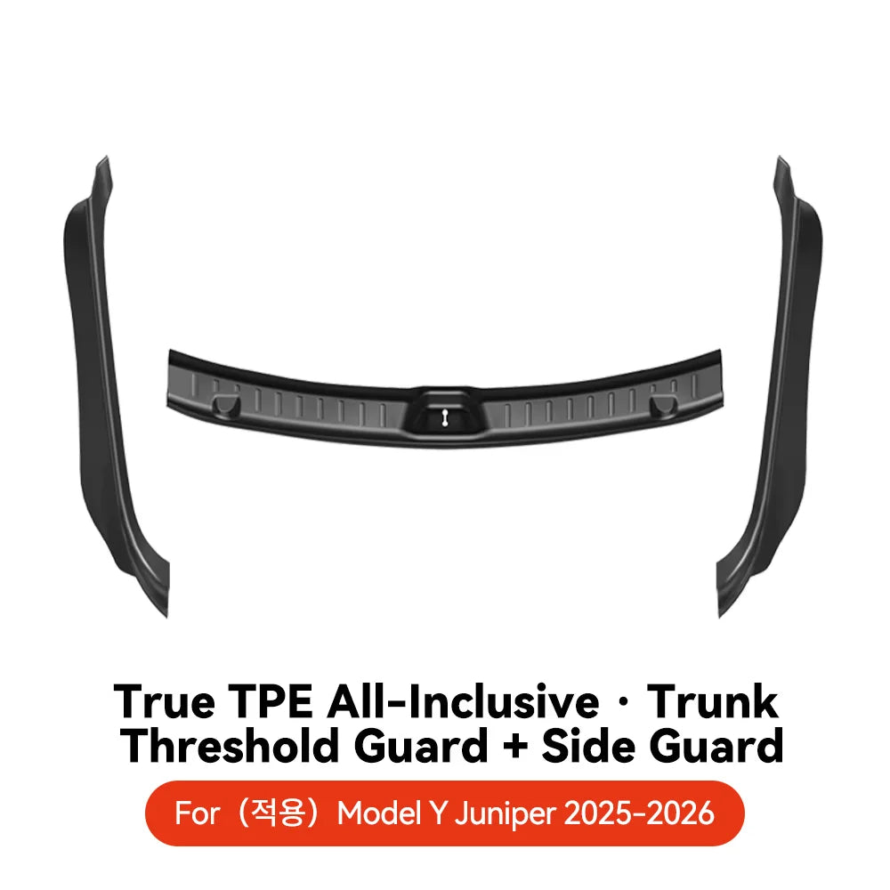 YZ For Tesla Model Y Juniper 2026 Trunk Sill Plate Protector TPE Rubber Protector Tesla Threshold Bumper Pad Prevent Scratching