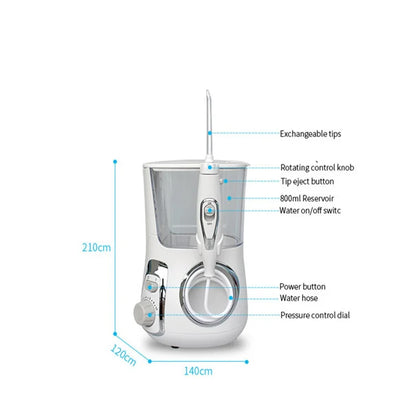 Professional Countertop Dental Flosser 10 Modes 800ML Electric Oral Irrigator with 5 Long Lasting Replacement Jet Nozzles