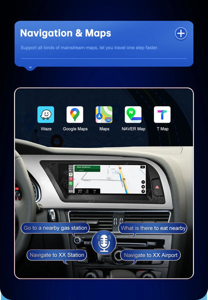 CN Road Top 8.9 12.3'' Touch Screen Multimedia Player Andriod Auto Link For Audi A4 S4 B8 2009-2015 GPS Carplay Display Car Play