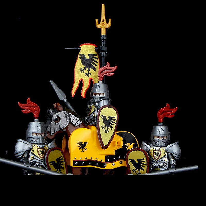 Green Dragon Raven Knights Shield Action Figures MOC Medieval Ancient Knights Scene Building Block Creative Toys for Children