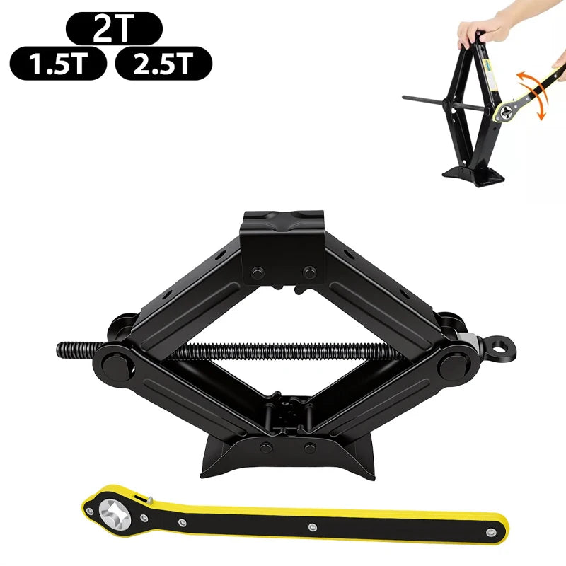 2.5T -1.5T car jacks 2 in 1 Manual Lift Jack Car Repair Tool Lifting Tool with Labor-saving Ratchet Wrench Foldable Jack for Car