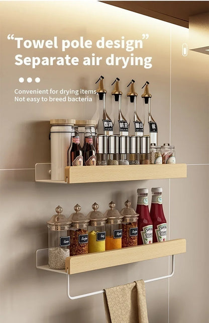Wall-Mounted Kitchen Spice Storage Rack Multi-Functional Countertop Seasoning Storage Rack Household Multi-Layer Corner Rack