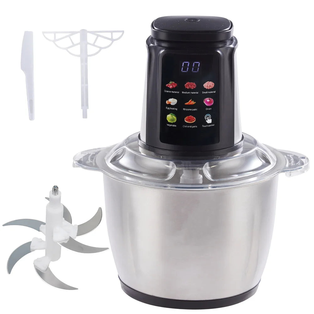 5L Large Capacity Kitchen Blender, 500W 6 Blades Stainless Steel Meat Grinder, 220V Household Food Processor