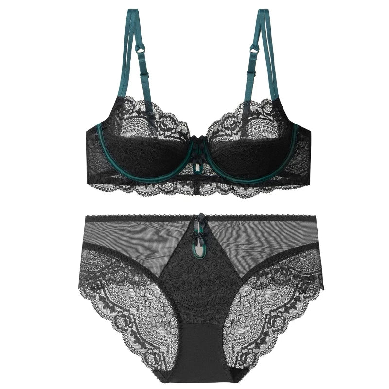 Plus Size Minimizer Bra Set DE Cup Large Bust Thin Cup Soft Underwire Anti Sagging No Show Breathable Daily Lingerie Underwear