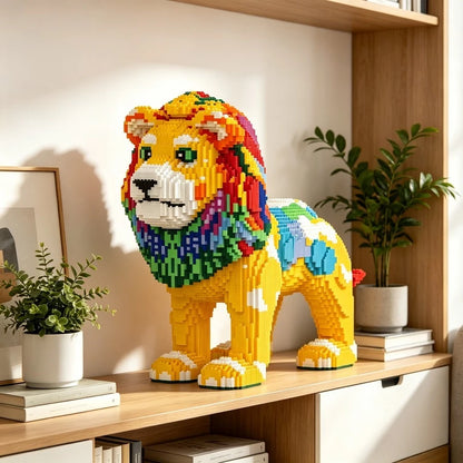 50cm 18888Pcs Colorful Lion Micro Building Blocks DIY Mini Bricks Model Kit Home Decor Adult Kids Creative Toys Birthday Gift