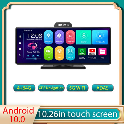 4G Car GPS Navigation 10.26" IPS CarPlay Android Anto Z80 Dash Camera RAM 4G+64G ROM ADAS 5G WiFi BT FM Dash Cam Video Recorder