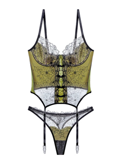 Precious Satin Feeling Lace Camisole Lingerie Set Large Size Women Push Up Underwear Fixed Double Shoulder Straps Bras