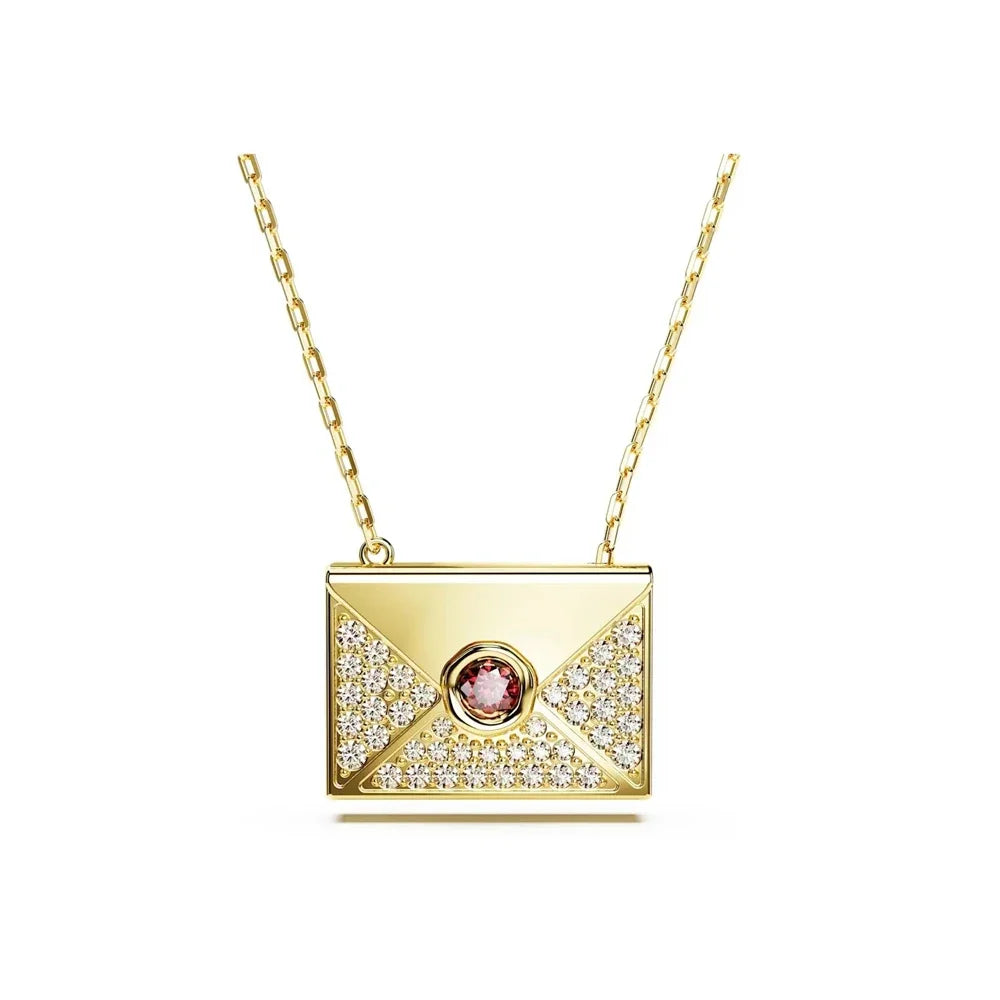 2025 Hot Selling Shoe Love Letter Gold Necklace Blue Gem Pendant Jewelry Gift
