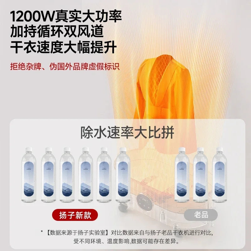 220V YANGZI Foldable Clothes Dryer Portable Laundry Drying Machine for Home Use BCW